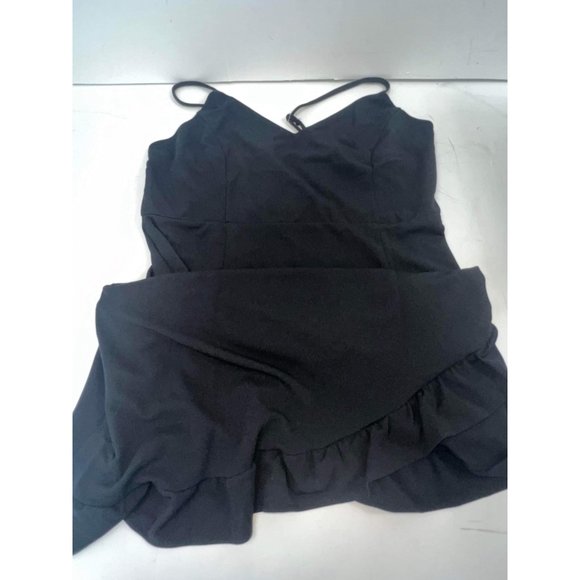 XL ROYLAMP Women's Summer Bodycon Dress Backless Spaghetti Strap V Neck Ruffle - Picture 7 of 9